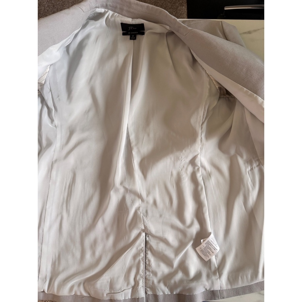 J.Crew Womens Bi-Stretch Single Button Blazer Light Grey‎ H5513 Size 12 - Picture 11 of 11